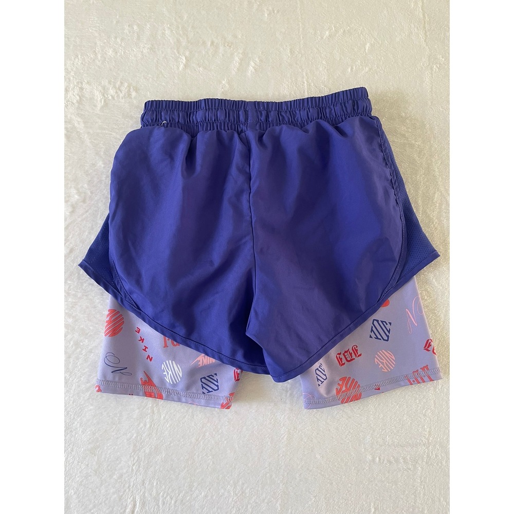 Nike Dri-FIT 2-in-1 Running Shorts Purple Graphic Liner DD7631-430 Womens Medium - Picture 2 of 10